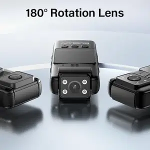 BOBLOV A23 Body Camera 64GB 1080P HD with Night Vision, 180° Rotatable Lens & 2200mAh Battery (9Hrs) for Security, Outdoor