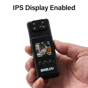 BOBLOV A23 Body Camera 64GB 1080P HD with Night Vision, 180° Rotatable Lens & 2200mAh Battery (9Hrs) for Security, Outdoor