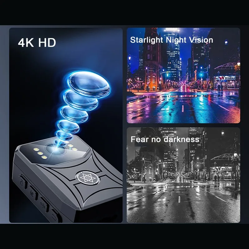 Mini 4K HD Cameras with WIFi 3000mAh Digtal Video Recorder with IPS Screen Night Vision Police Body Camera Portable Camcorder Mini 4K HD Cameras with WIFi 3000mAh Digtal Video Recorder with IPS Screen Night Vision Police Body Camera Portable Camcorder