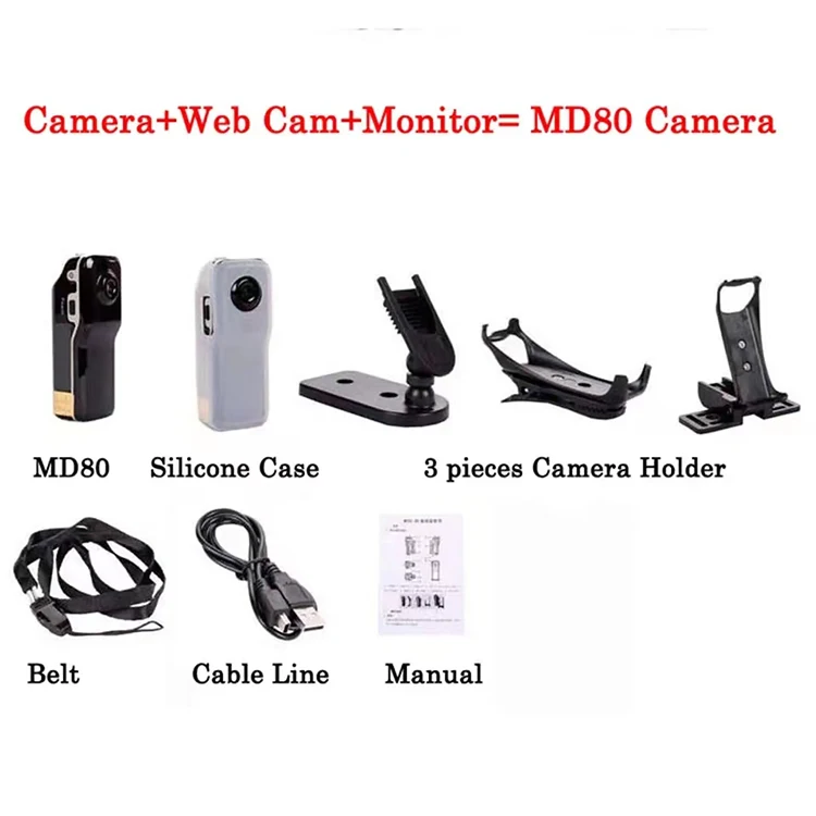 For Home and OfficeHD Mini DV Camera Body Camcorder Mount Portable Video Record Nanny Security Cam Small Sports Car DVR Webcam