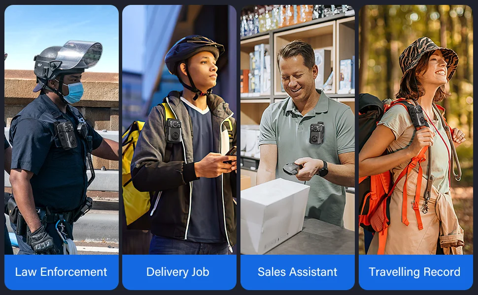 BOBLOV B4K5 4K Police Body Camera 256G GPS IR Night Vision IP68 for Patrol/Guard