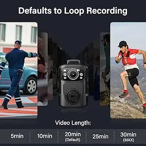 BOBLOV B4K5 4K Police Body Camera 256G GPS IR Night Vision IP68 for Patrol/Guard