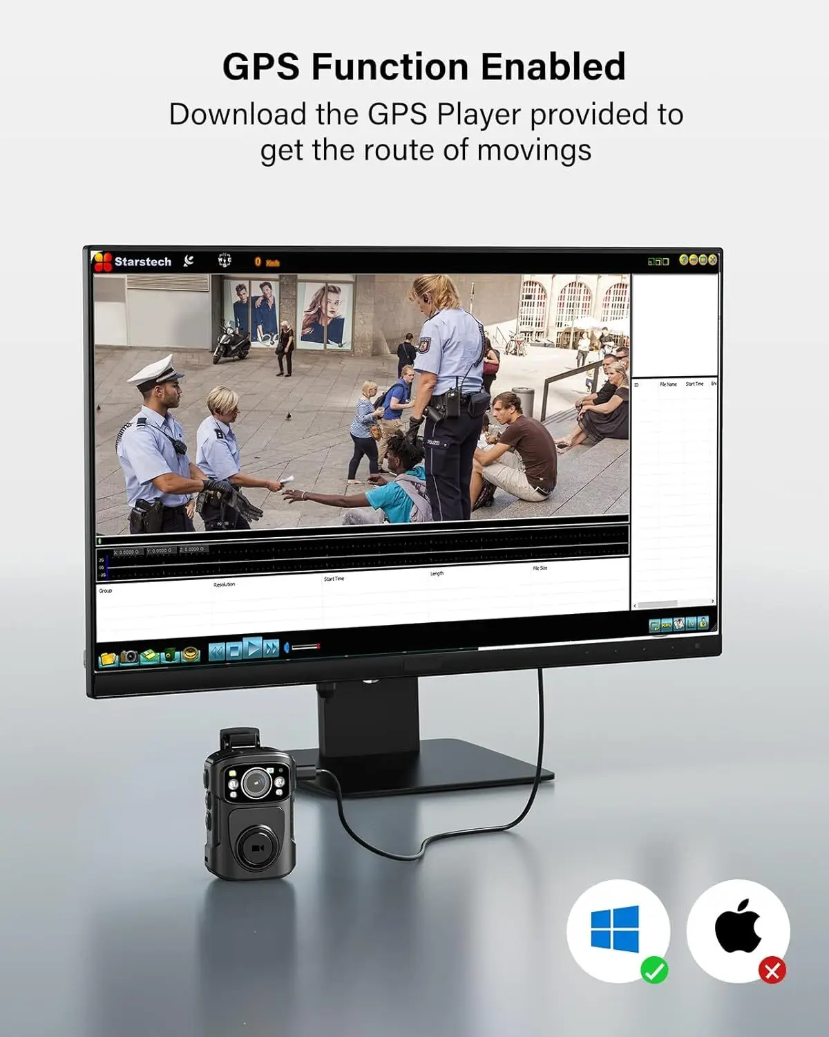 BOBLOV B4K5 4K Police Body Camera 256G GPS IR Night Vision IP68 for Patrol/Guard