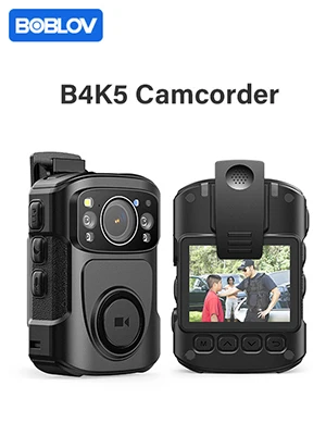 BOBLOV B4K5 4K Police Body Camera 256G GPS IR Night Vision IP68 for Patrol/Guard