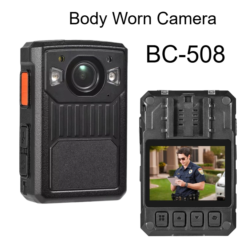 BC508 Body Worn Camera 1440P with 2'' Screen,Waterproof, Night Vision 3600mAh Battery Ultra-Long Recording for Security & Safety