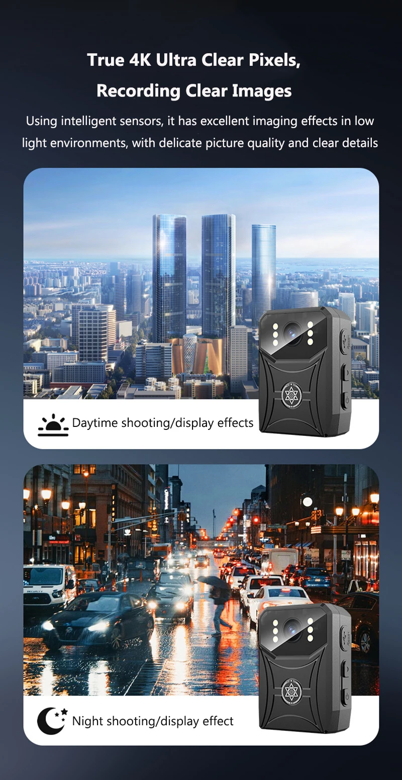 4K Mini Camera Outdoor Law Enforcement Recorder WIFI Camera With HD Screen Night Vision Police Bodycam Portable Body Camcorders