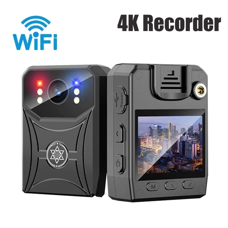 4K Mini Camera Outdoor Law Enforcement Recorder WIFI Camera With HD Screen Night Vision Police Bodycam Portable Body Camcorders