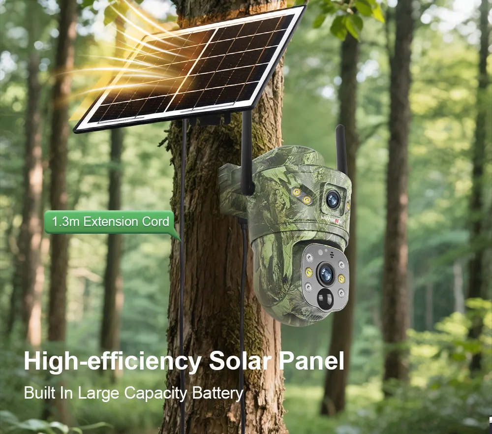 LS VISION 2 Lens 8MP 4G Solar Security Camera WiFi Wireless Outdoor Human/Animal AI Detection Waterproof Wildlife Cctv  Night