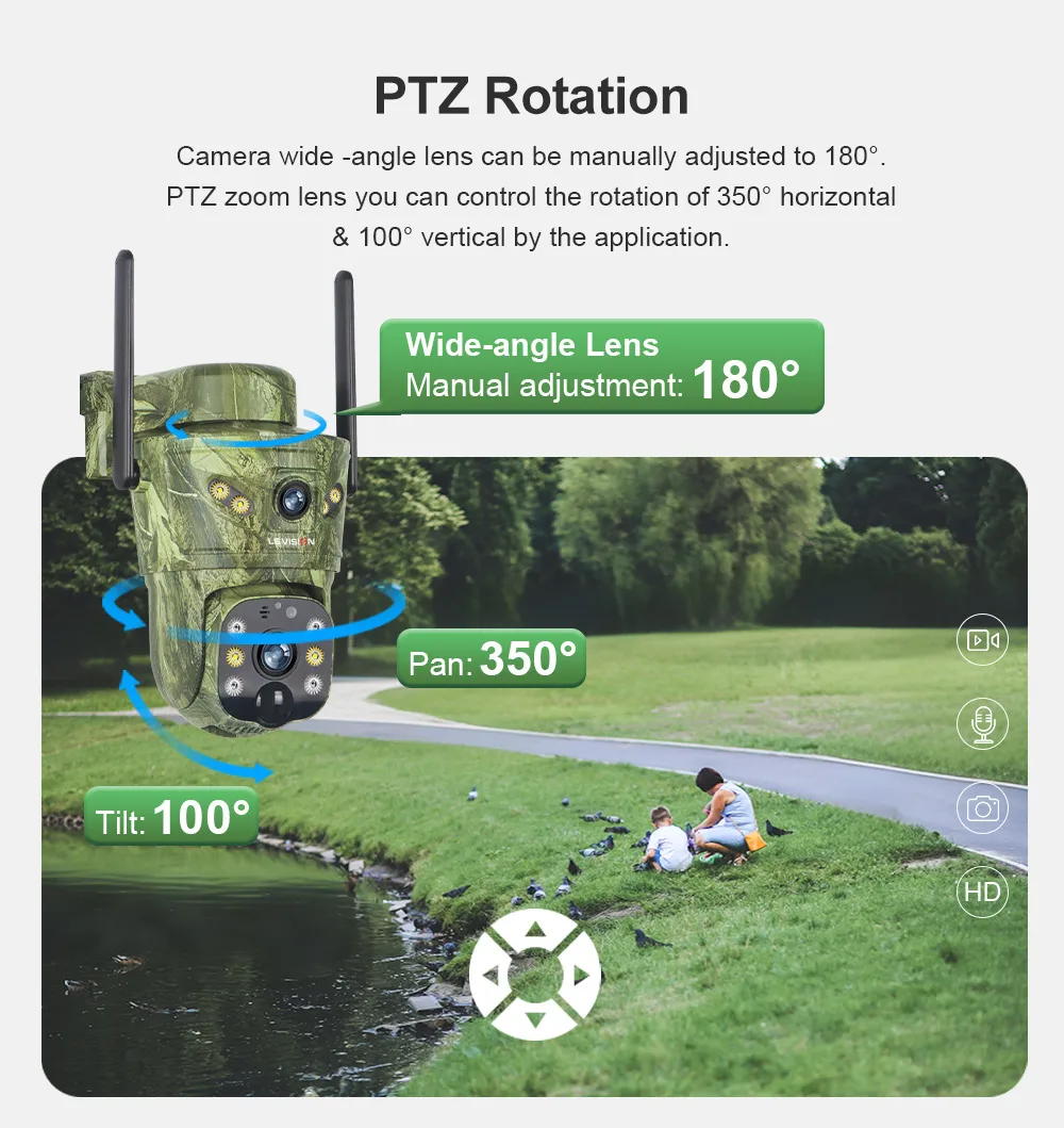 LS VISION 2 Lens 8MP 4G Solar Security Camera WiFi Wireless Outdoor Human/Animal AI Detection Waterproof Wildlife Cctv  Night