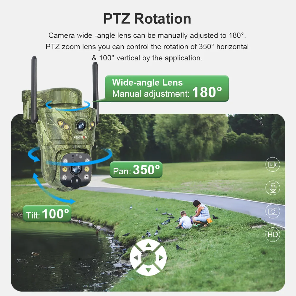 LS VISION 2 Lens 8MP 4G Solar Security Camera WiFi Wireless Outdoor Human/Animal AI Detection Waterproof Wildlife Cctv  Night