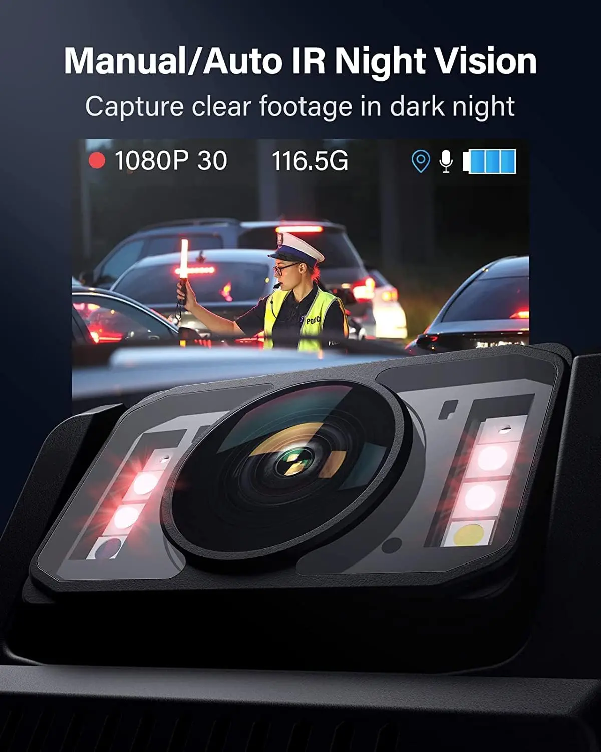 BOBLOV M7 256G Body Camera 180 Rotatable Lens GPS Body Cam Last 14 Hours Video Recording Police Body Worn Cam for Daily Shooting