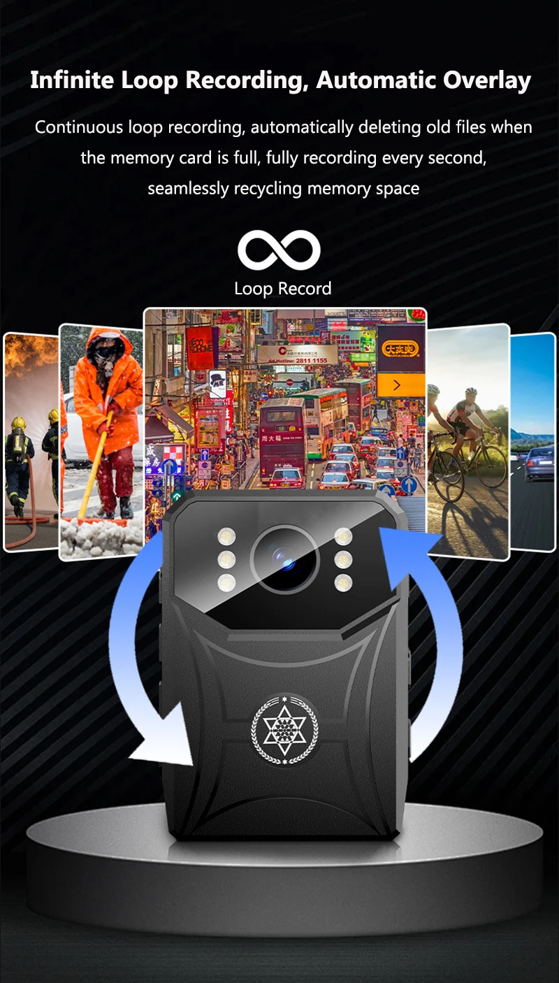 4K HD Mini Camera Police Recorder Ultra HD 2.0-inch Screen IR Night Vision Body Worn Camera, Wearable Portable Body Camcorders