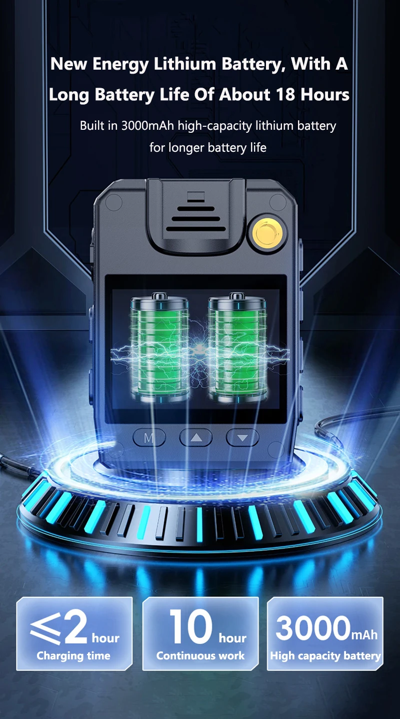 4K HD Mini Camera Police Recorder Ultra HD 2.0-inch Screen IR Night Vision Body Worn Camera, Wearable Portable Body Camcorders