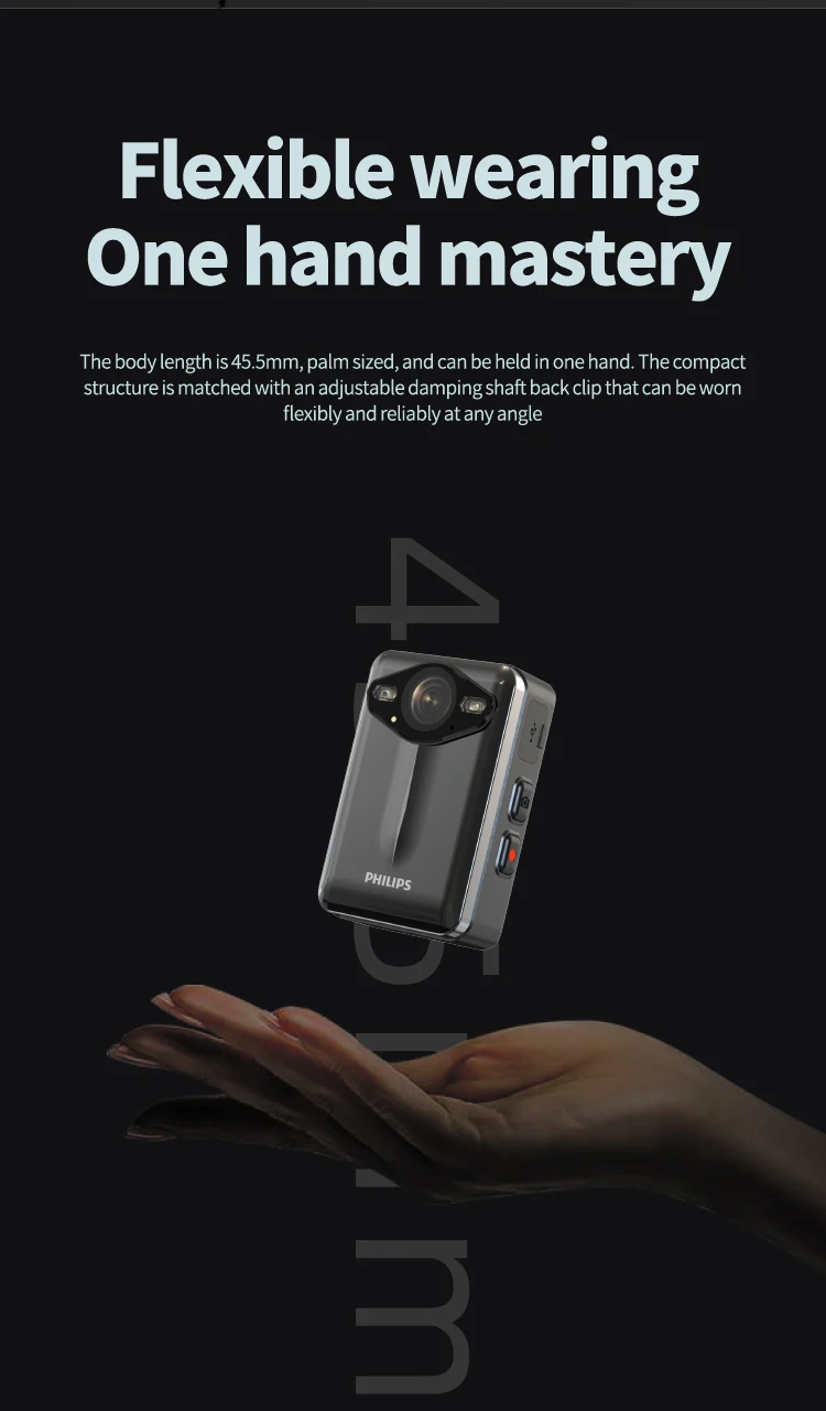 PHILIPS Original Body Worn Camera 1080P Night Vision VTR8003 Video Recording Equipment