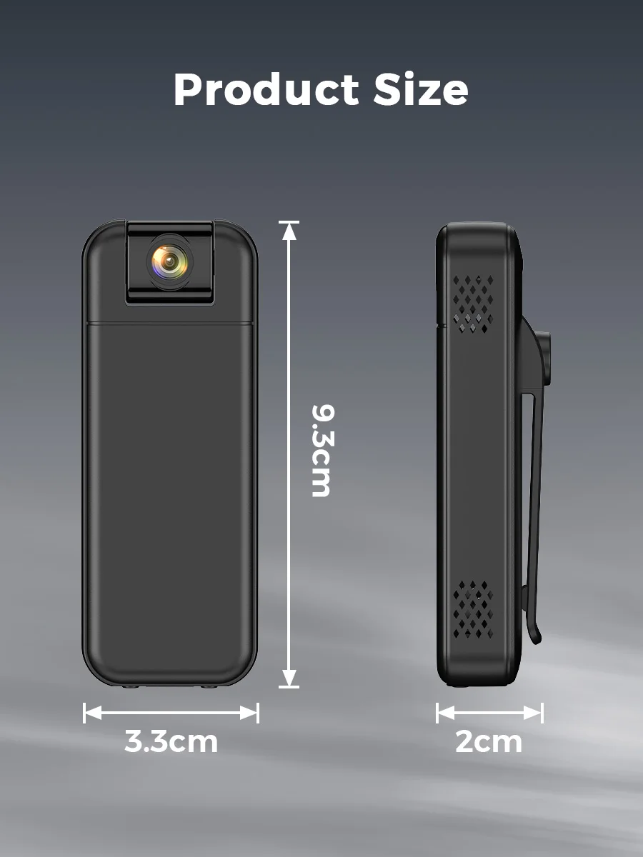 WiFi 5MP UHD Video Body Camera 1900mAh 1080P 2MP Mini Wireless Body Recorder 180° Flip Rechargeable Portable Cam Law Enforcement