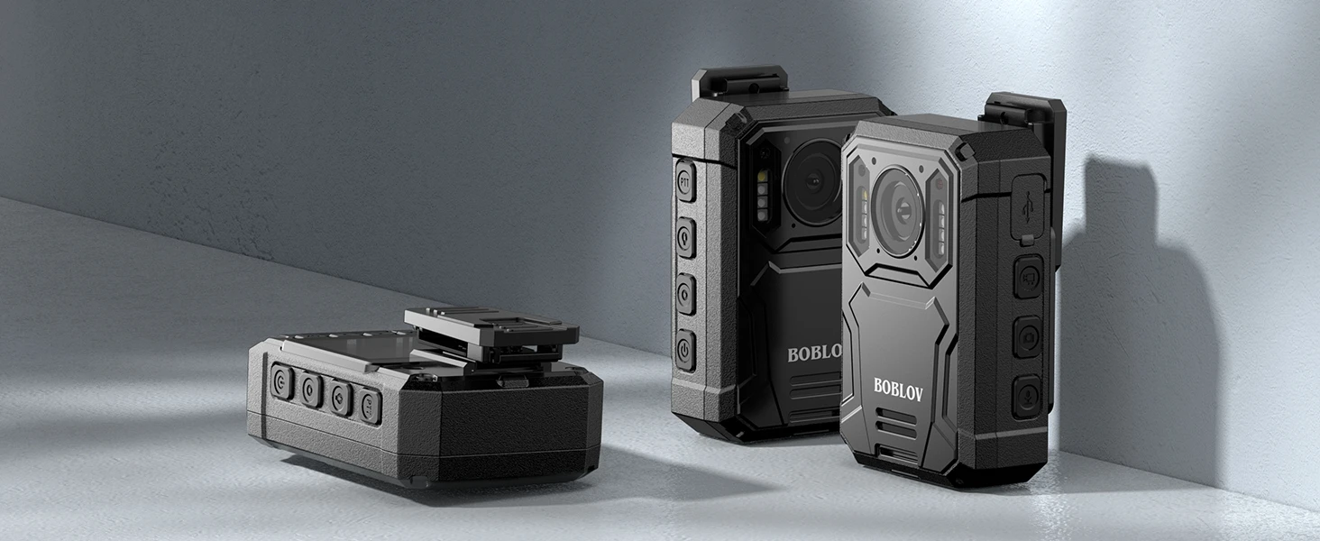 BOBLOV KJ23 Body Worn Camera with Car Suction Kit,128GB 1296P,3200mAh,14 Hours,Night Vision,for Daily Record/Waiters/Delivery