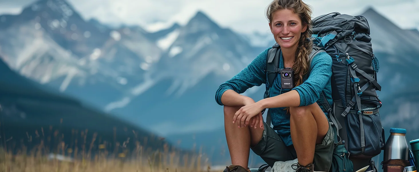 BOBLOV KJ23 Body Worn Camera with Car Suction Kit,128GB 1296P,3200mAh,14 Hours,Night Vision,for Daily Record/Waiters/Delivery