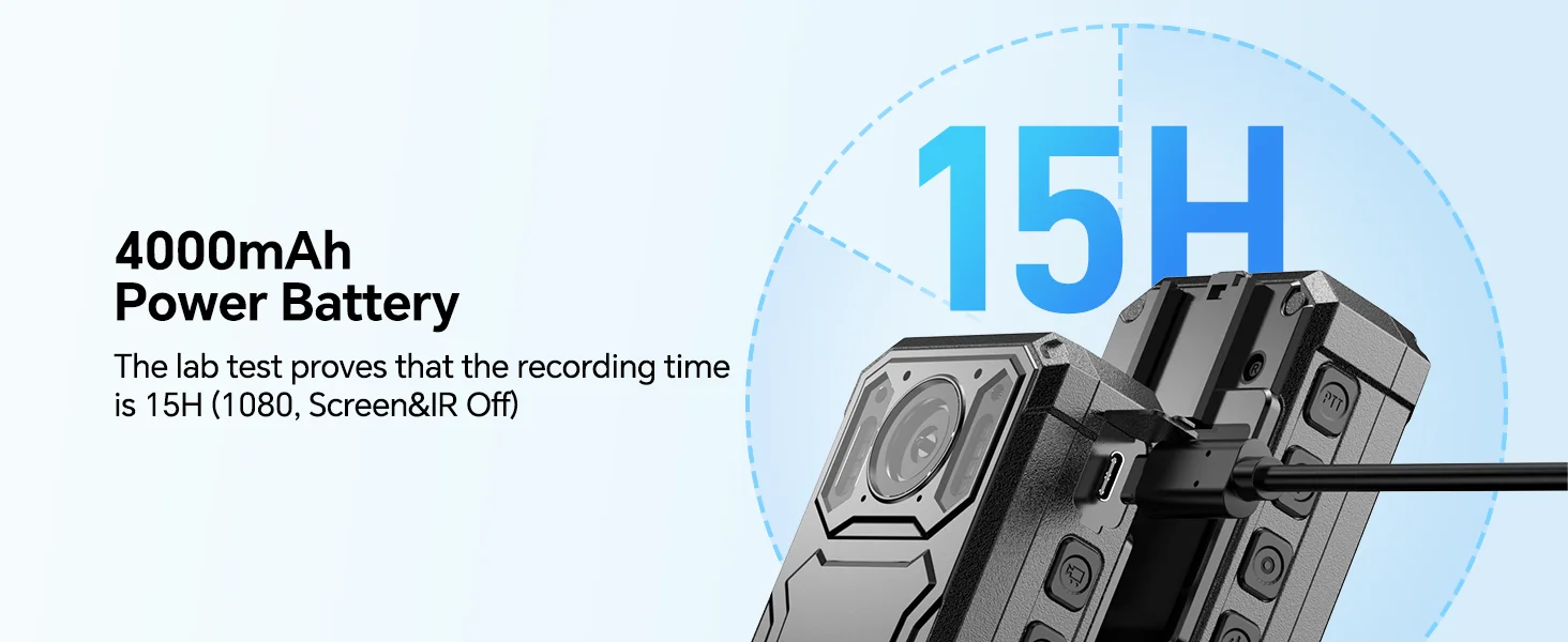 BOBLOV KJ23 Body Worn Camera with Car Suction Kit,128GB 1296P,3200mAh,14 Hours,Night Vision,for Daily Record/Waiters/Delivery