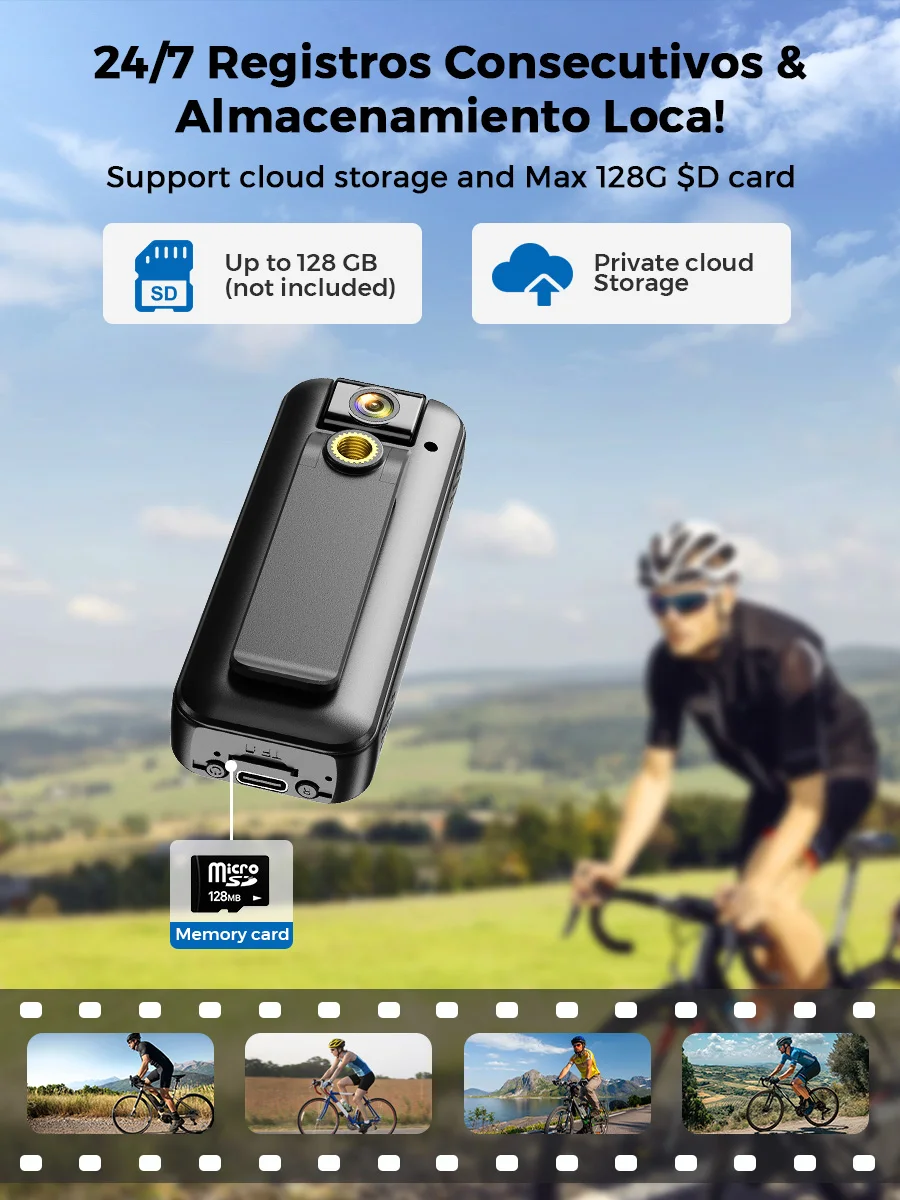 5MP UHD WiFi Body Camera Mini 1080P Wireless Rechargeable 1900mAh Battery 180° Flip Portable Law Enforcement Video Recorder