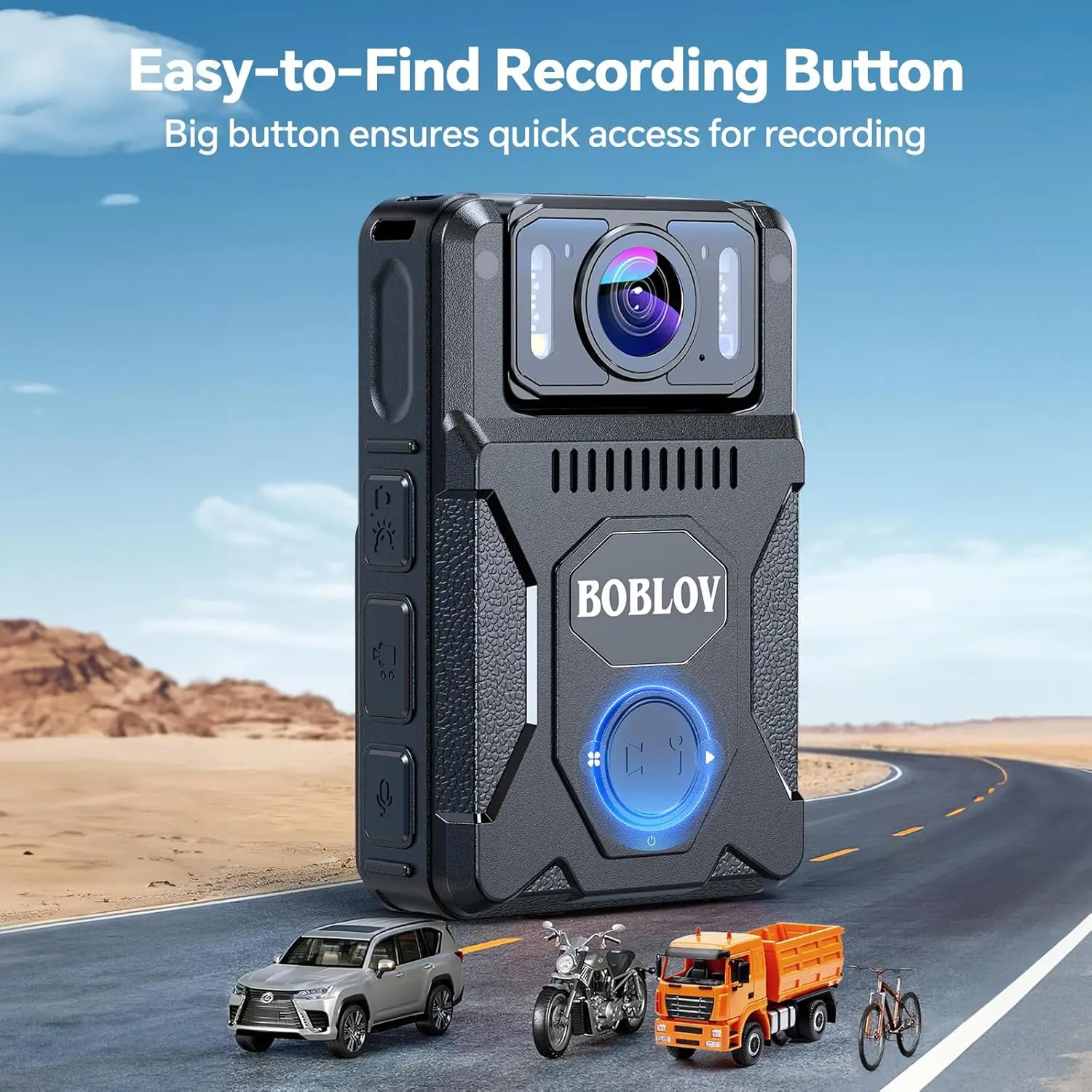 BOBLOV M7 128GB 1080P Body Camera – 4000mAh 14Hrs GPS Recording, 180° Rotatable Lens for Law Enforcement/Daily Use/Patrol BOBLOV M7 128GB 1080P Body Camera - 4000mAh 14Hrs GPS Recording, 180° Rotatable Lens for Law Enforcement/Daily Use/Patrol