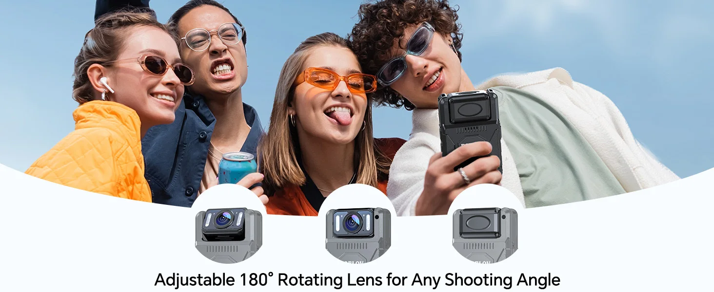 BOBLOV M7 128GB 1080P Body Camera - 4000mAh 14Hrs GPS Recording, 180° Rotatable Lens for Law Enforcement/Daily Use/Patrol BOBLOV M7 128GB 1080P Body Camera - 4000mAh 14Hrs GPS Recording, 180° Rotatable Lens for Law Enforcement/Daily Use/Patrol