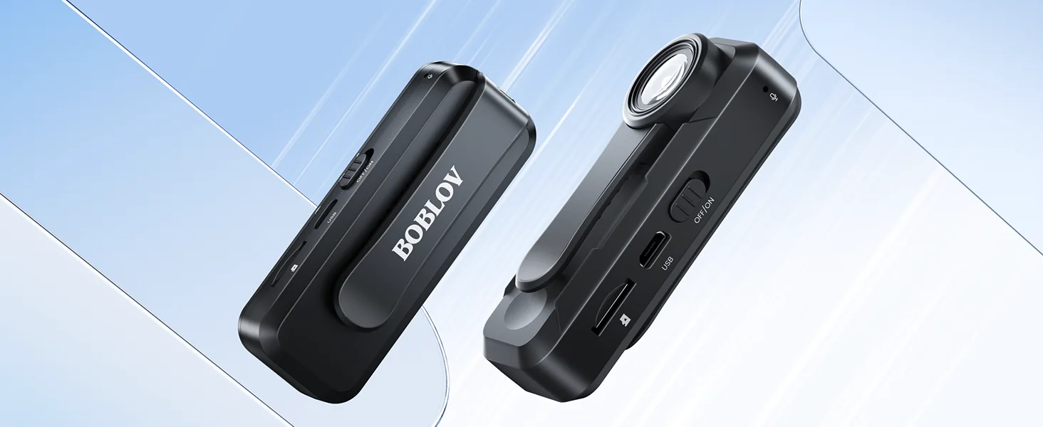 BOBLOV W1 64GB HD 1080P Body Worn Camera - Loop Recording with Time Stamp for Travel/Delivery/Lecture, Wearable Action Cam​