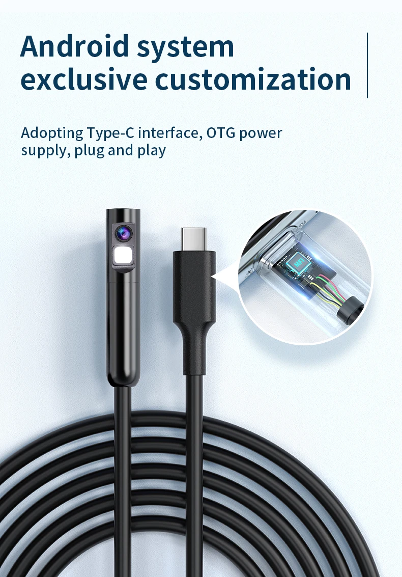 KERUI 2MP Industrial Endoscope Camera Single/Dual Lens Mini Inspection Camera for Iphone Waterproof Pipeline Borescope Type C