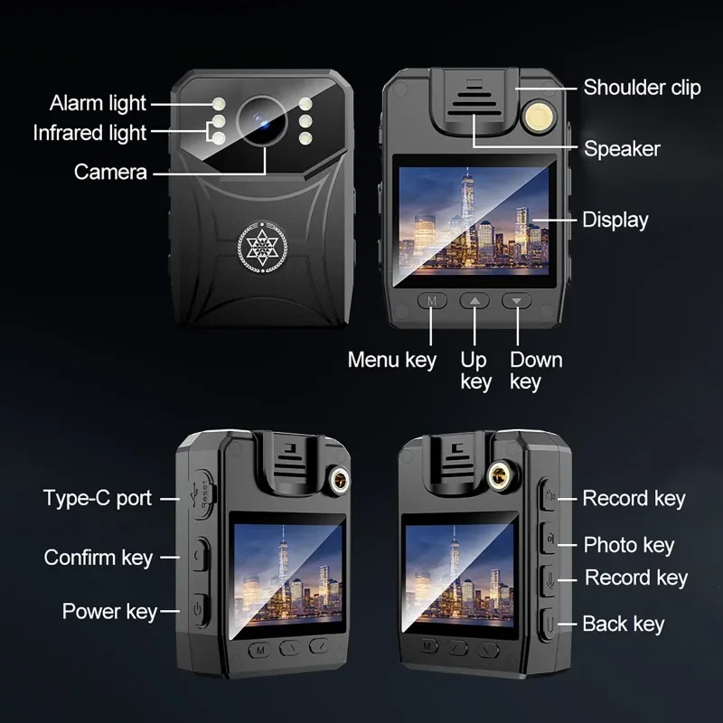 4K Mini Police Camera Outdoor Law Enforcement Recorder WIFI HD Camcorder IR Night Vision Body Camera Portable Body Worn Cam