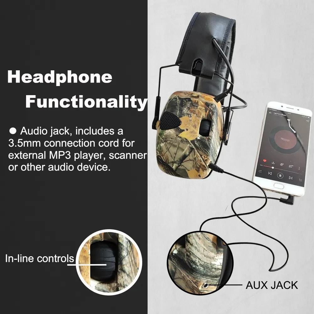 ZOHAN Tactical Electronic Shooting Earmuffs Hunting Sound Pickup Anti-noise Hearing Protective Headset SNR 27dB Outdoor Safety