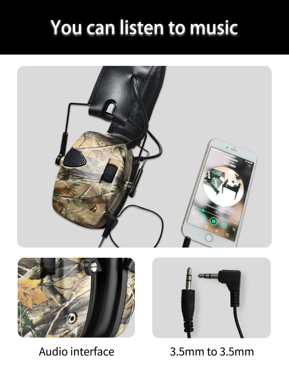 ZOHAN Tactical Electronic Shooting Earmuffs Hunting Sound Pickup Anti-noise Hearing Protective Headset SNR 27dB Outdoor Safety