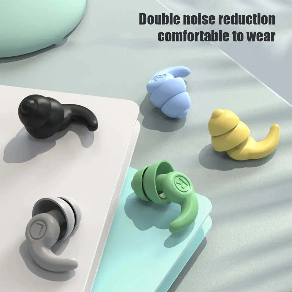 Soundproof Noise Reduction Ear Plugs Sleep Professional Silicone Waterproof Ears Earplug Anti-Noise Soft Sponge Sleeping Earplug