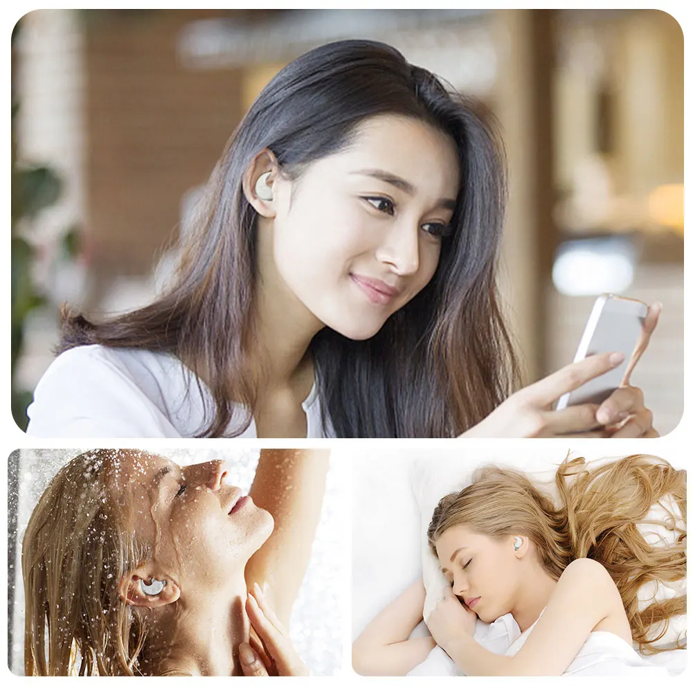 Soundproof Noise Reduction Ear Plugs Sleep Professional Silicone Waterproof Ears Earplug Anti-Noise Soft Sponge Sleeping Earplug