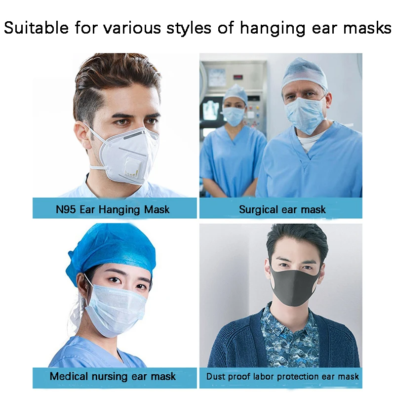 2pcs Mask Anti Pinch Ear Protection Silicone Tape With 5 Adjustable Settings For Children And Adults Adjustable Strap For Masks 2pcs Mask Anti Pinch Ear Protection Silicone Tape With 5 Adjustable Settings For Children And Adults Adjustable Strap For Masks