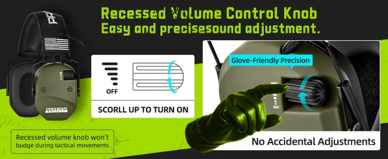 PROHEAR Shooting Electronic Ear Protection 5X Sound Amplification 4 Omnidirectional Microphones Noise Reduction Hunting Earmuffs