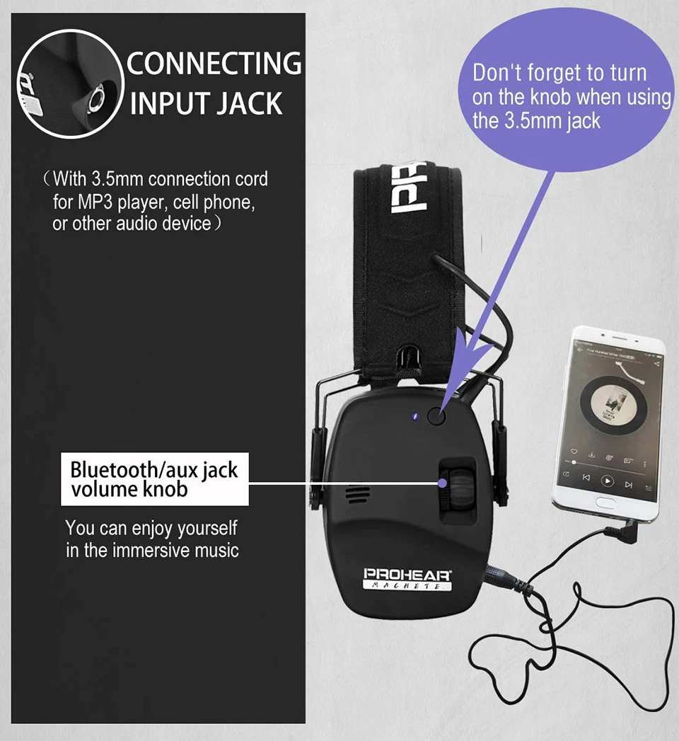 ZOHAN Noise Reduction Safety Earmuffs Hearing Protection Adjustable NRR22db Shooting Ear Muffs Ear Defenders with Waist HookHang