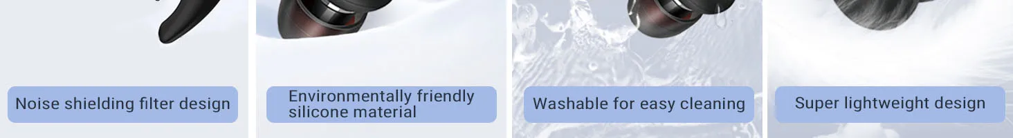 Ear Plugs for Sleeping Noise Reduction 32dB Silicone Earplugs for Reusable Hearing Protection for Concert Work, with 8 Ear Tips