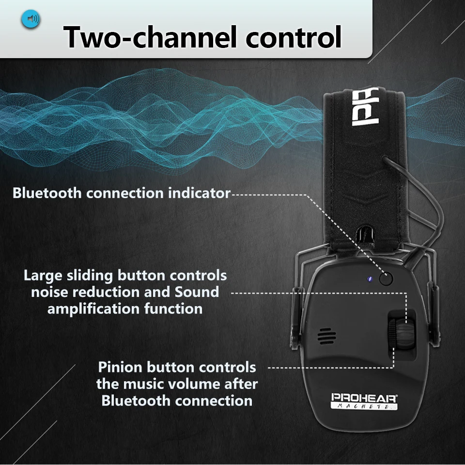 ZOHAN Headphone Electronic 5.0 Bluetooth earmuffs Shooting Ear Protection for hunting Noise Reduction Professional Tactical