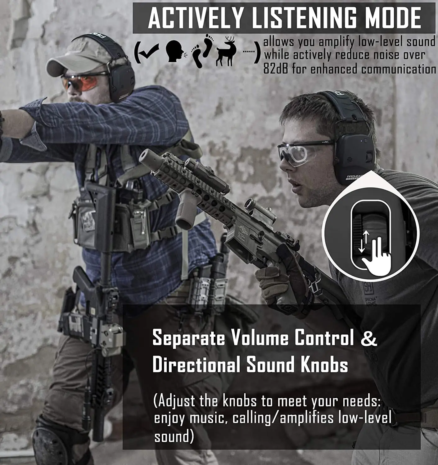 ZOHAN Headphone Electronic 5.0 Bluetooth earmuffs Shooting Ear Protection for hunting Noise Reduction Professional Tactical