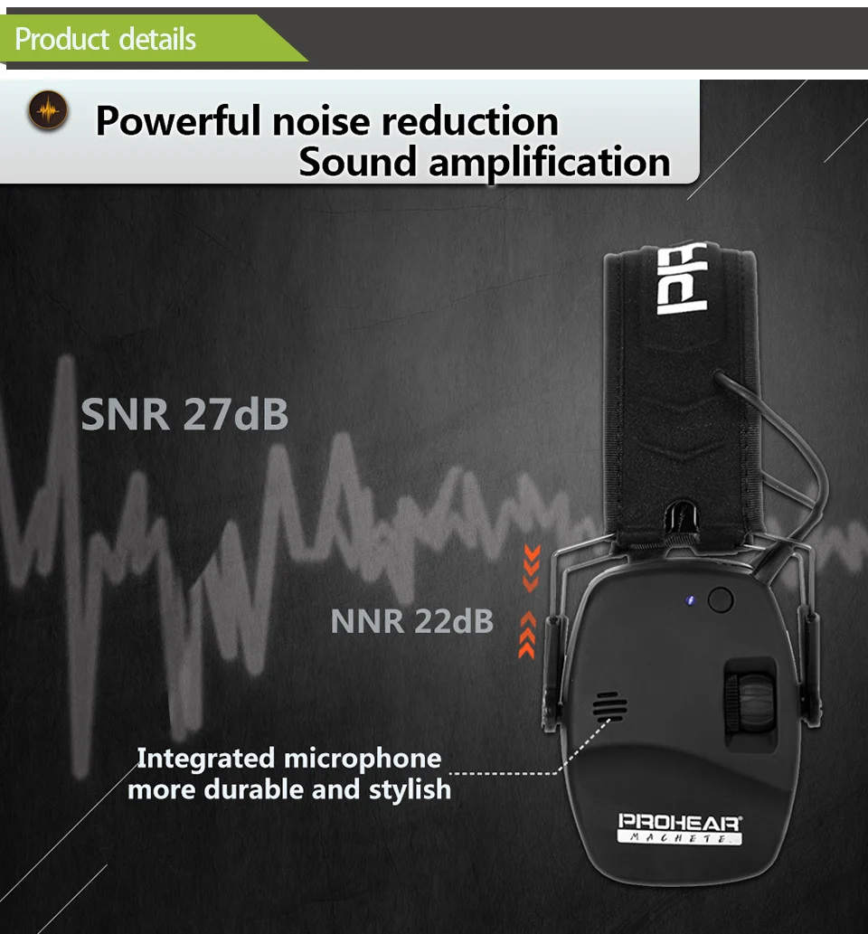 ZOHAN Headphone Electronic 5.0 Bluetooth earmuffs Shooting Ear Protection for hunting Noise Reduction Professional Tactical