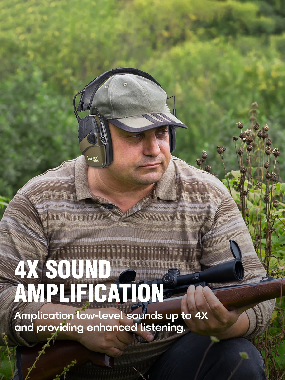 Original Tactical Electronic Earmuffs Pro Outdoor Shooting Hearing Protection with Noise Cancelling & Sound Amplification