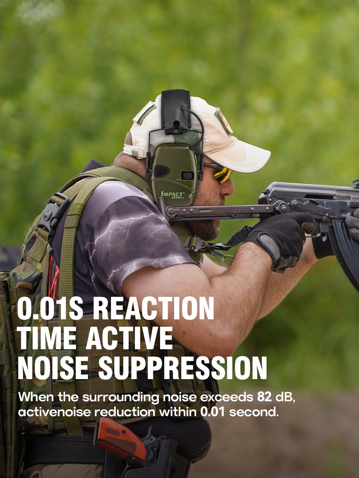 Original Tactical Electronic Earmuffs Pro Outdoor Shooting Hearing Protection with Noise Cancelling & Sound Amplification