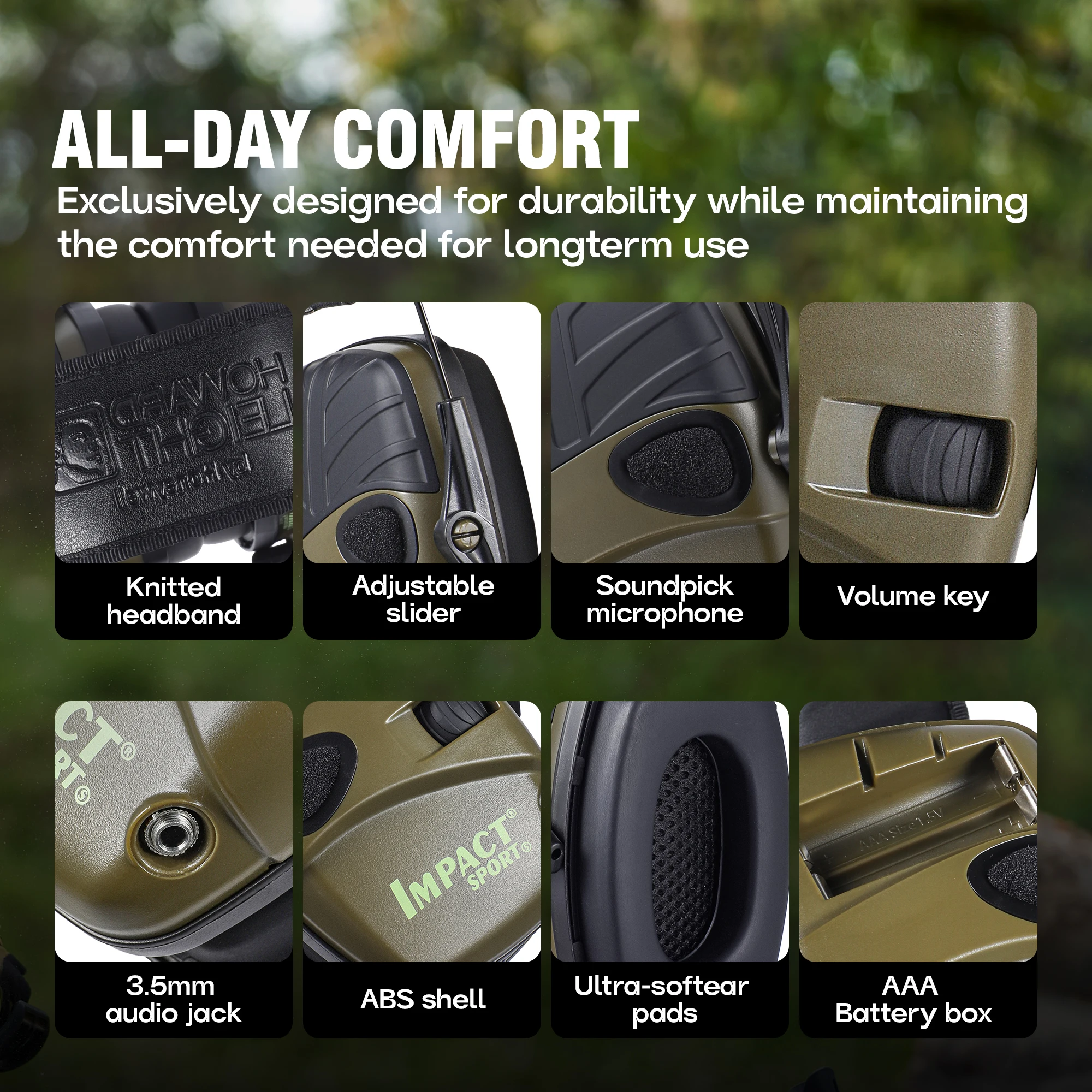 Original Tactical Electronic Earmuffs Pro Outdoor Shooting Hearing Protection with Noise Cancelling & Sound Amplification