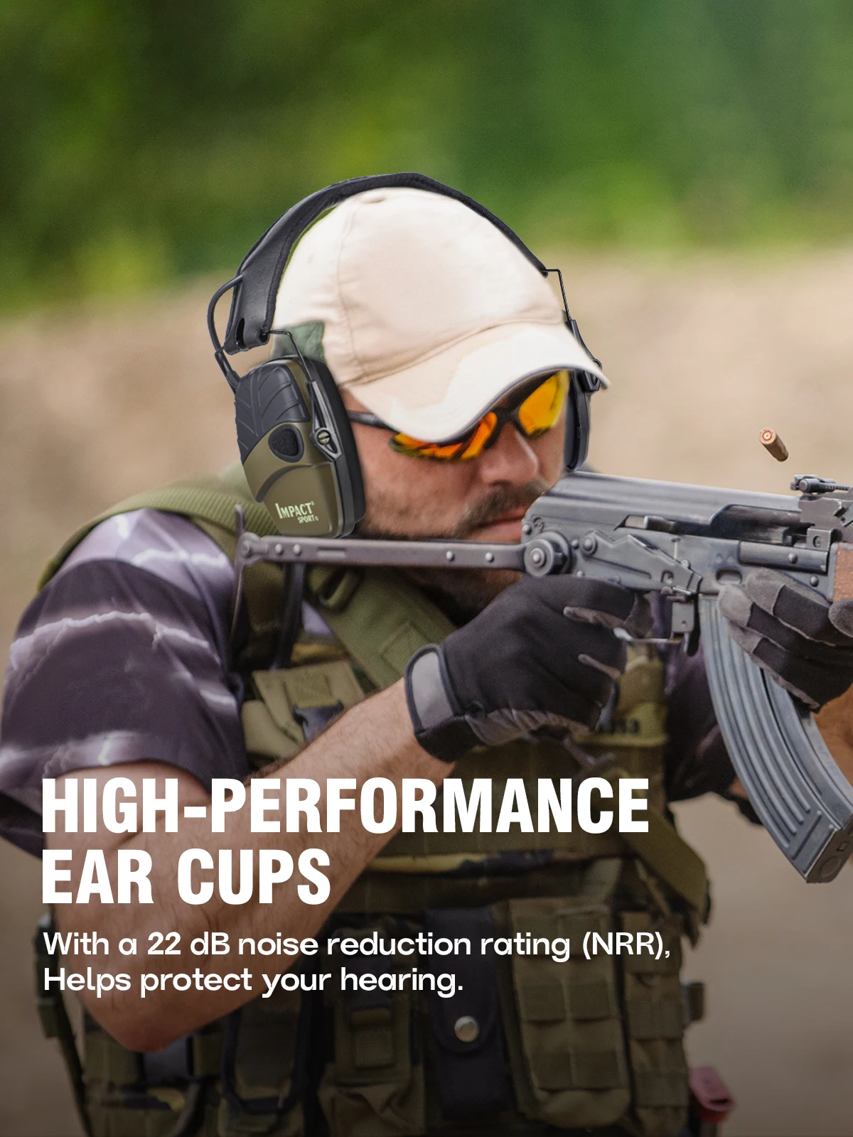 Original Tactical Electronic Earmuffs Pro Outdoor Shooting Hearing Protection with Noise Cancelling & Sound Amplification