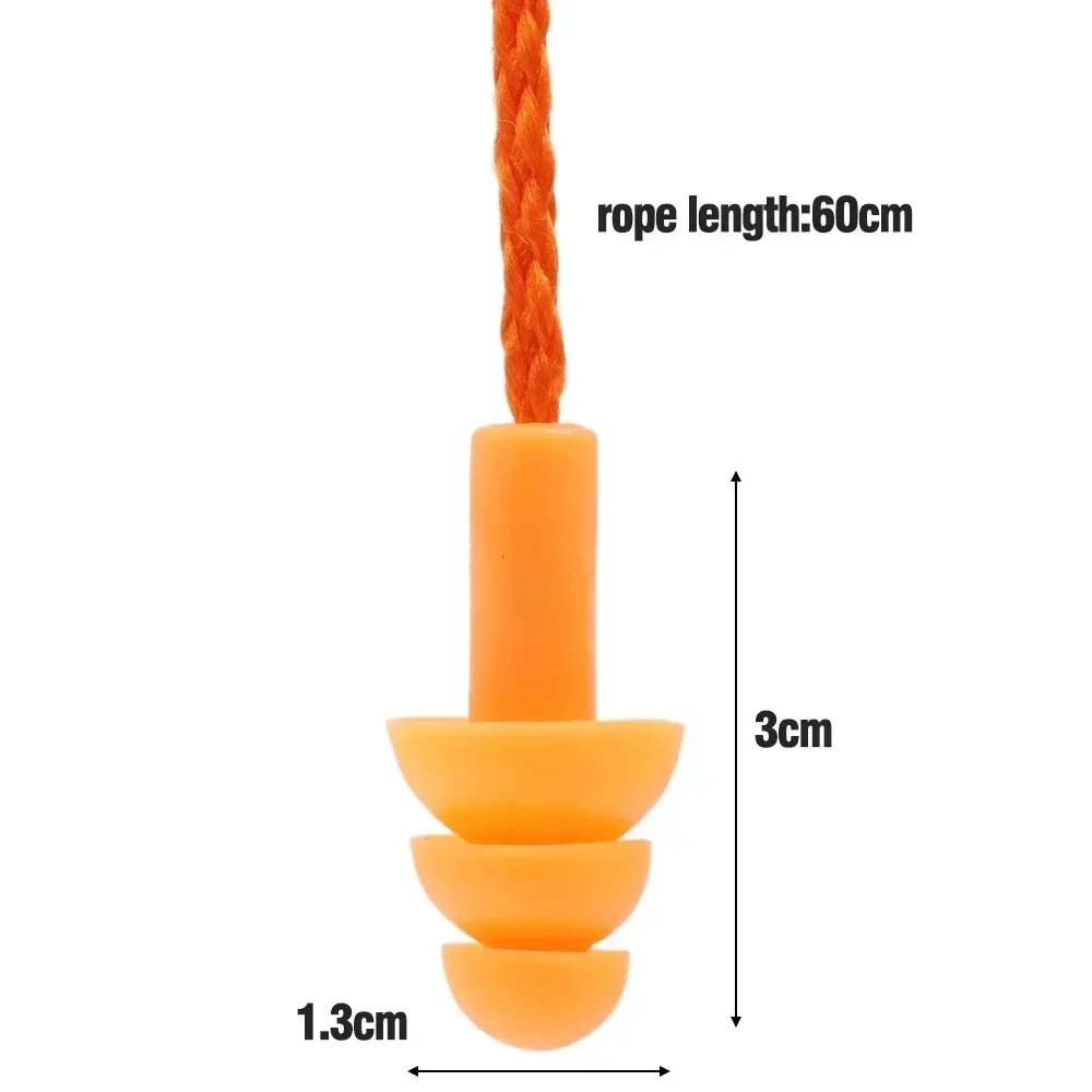 1-10Pairs Noise Cancelling Silicone Earplugs Reusable Earplug With Rope Waterproof Swimming Rubber Ear Plugs Come with Box