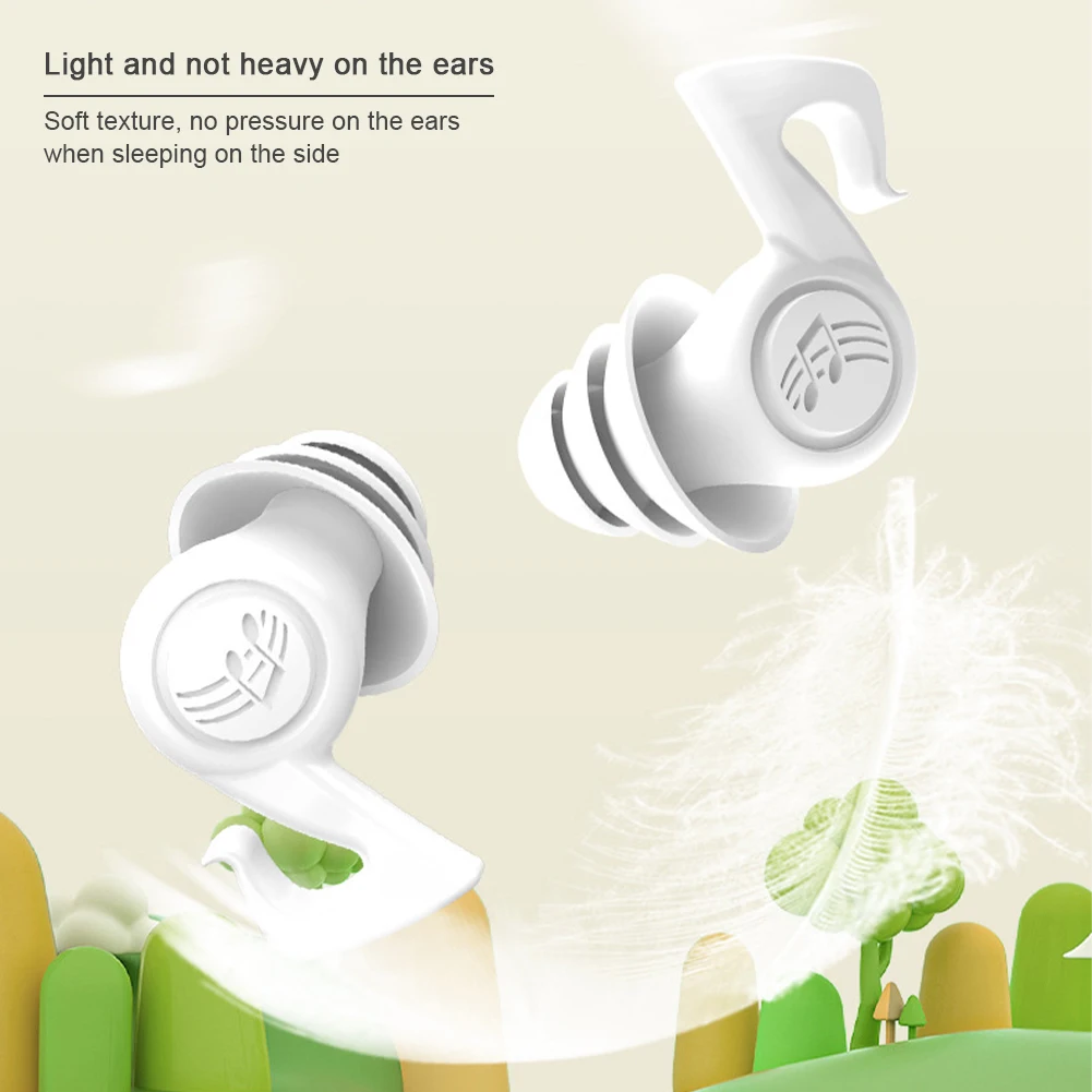 1Pair Reusable Creative Musical Note Silicone Earplugs Waterproof Noise Cancelling Soft Comfort for Sleeping Hearing Protection