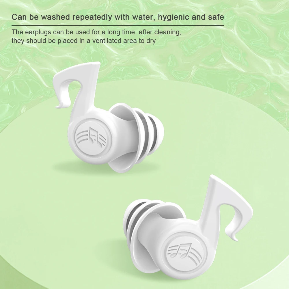 1Pair Reusable Creative Musical Note Silicone Earplugs Waterproof Noise Cancelling Soft Comfort for Sleeping Hearing Protection