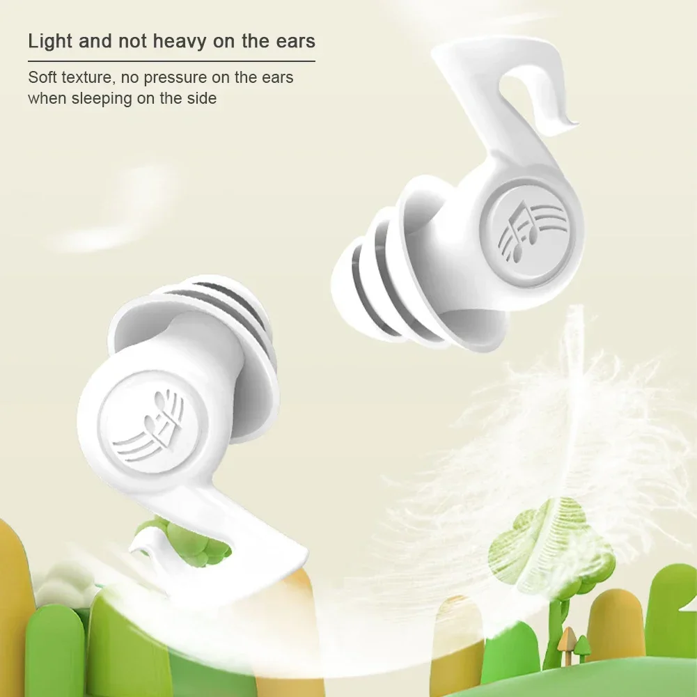 1Pair Reusable Creative Musical Note Silicone Earplugs Waterproof Noise Cancelling Soft Comfort for Sleeping Hearing Protection
