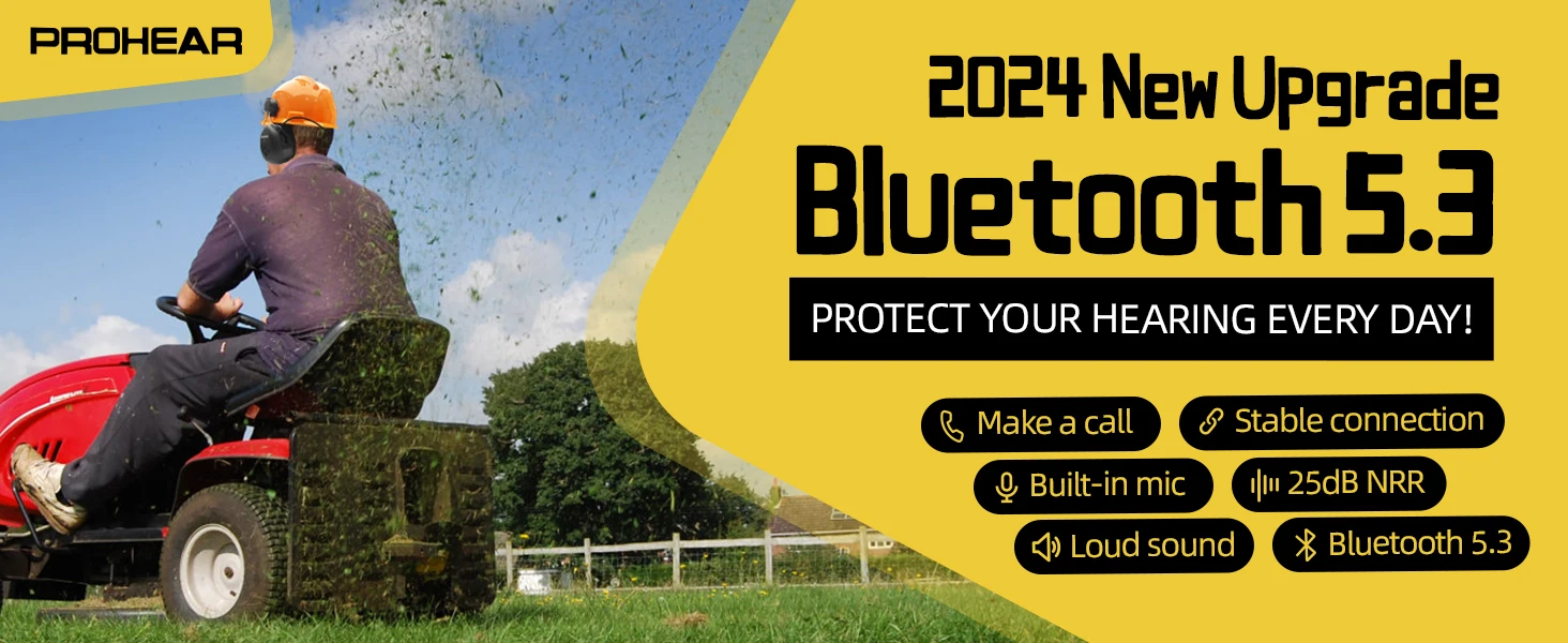 ZOHAN Bluetooth Electronic Earmuffs Hearing Protection Headphones Noise Cancelling Ear Defenders for Hard Hat ARC Rail Mount