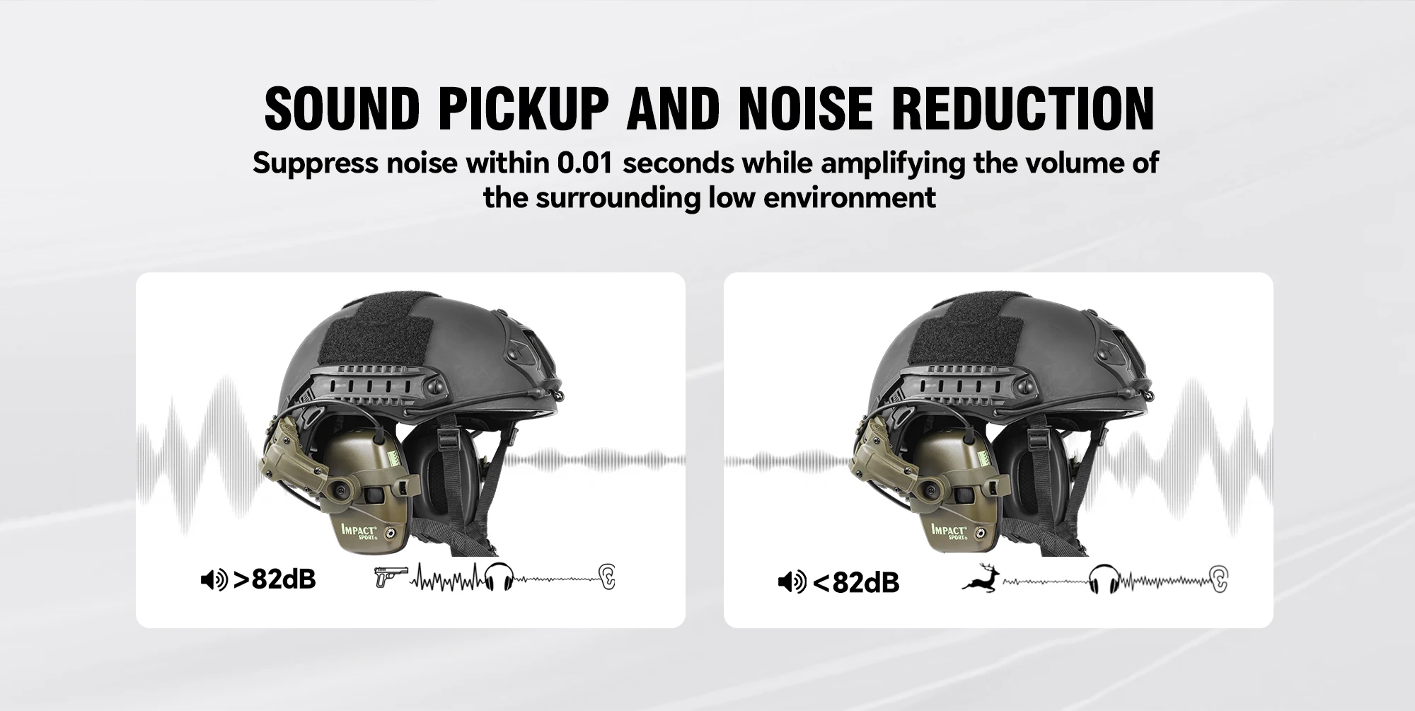 Tactical Shooting Earmuffs Electronic Impact Sound Amplification Anti-Noise Hearing Protection Headset for Outdoor Sports