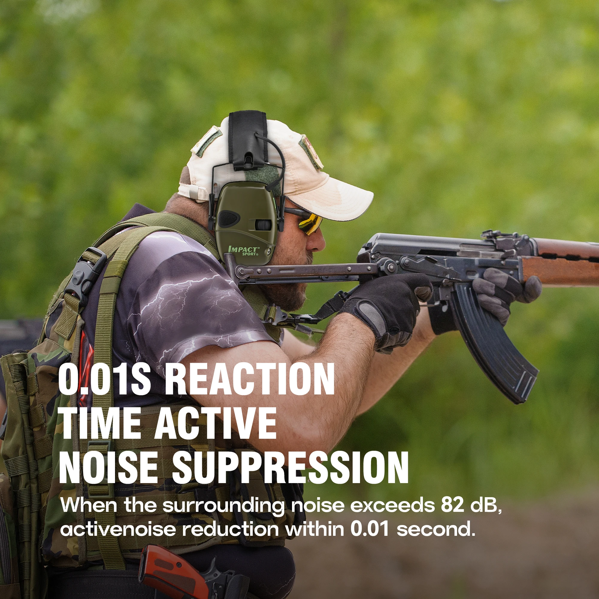 Tactical Shooting Earmuffs Electronic Impact Sound Amplification Anti-Noise Hearing Protection Headset for Outdoor Sports